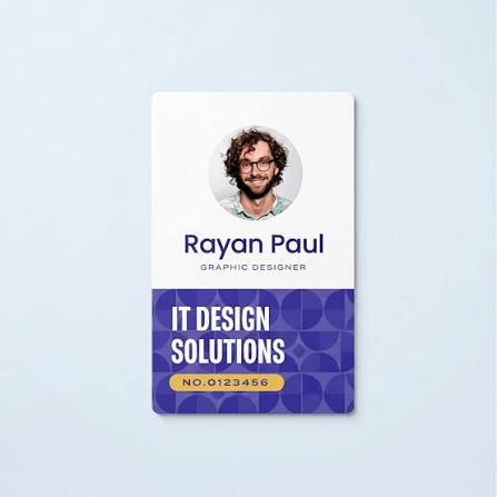 Custom printed employee identity card